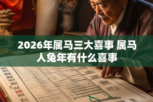 2026年属马三大喜事 属马人兔年有什么喜事