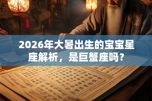 2026年大暑出生的宝宝星座解析，是巨蟹座吗？