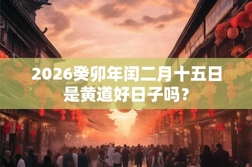 2026癸卯年闰二月十五日是黄道好日子吗？