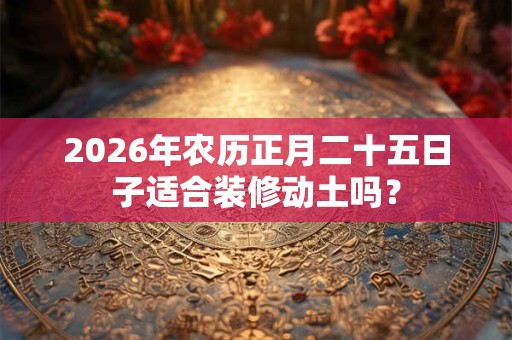 2026年农历正月二十五日子适合装修动土吗？