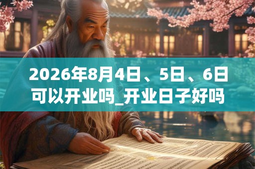 2026年8月4日、5日、6日可以开业吗_开业日子好吗