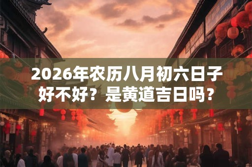 2026年农历八月初六日子好不好？是黄道吉日吗？