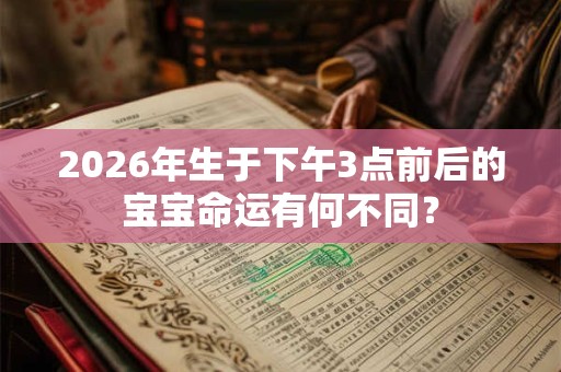 2026年生于下午3点前后的宝宝命运有何不同？