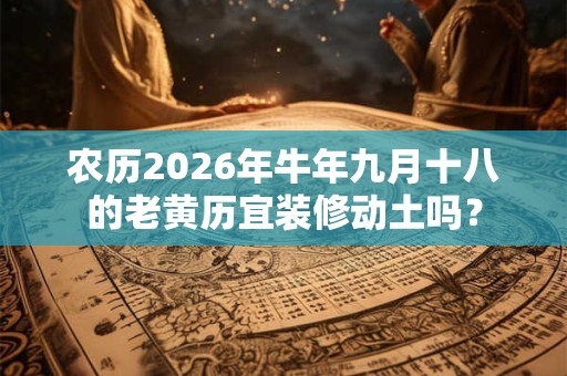 农历2026年牛年九月十八的老黄历宜装修动土吗？