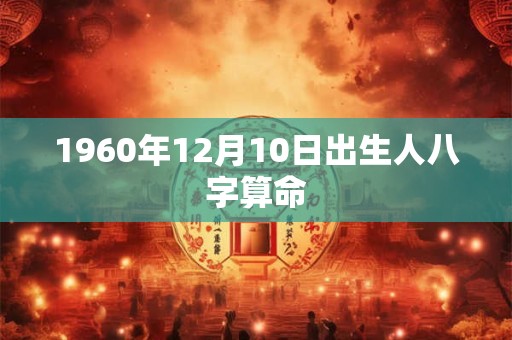 1960年12月10日出生人八字算命
