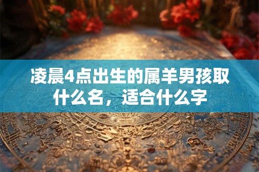 凌晨4点出生的属羊男孩取什么名，适合什么字