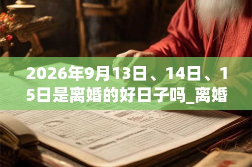 2026年9月13日、14日、15日是离婚的好日子吗_离婚可以吗
