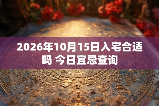 2026年10月15日入宅合适吗 今日宜忌查询 2026年10月15日入宅合适吗 今日宜忌查询