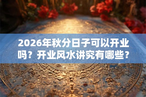 2026年秋分日子可以开业吗？开业风水讲究有哪些？