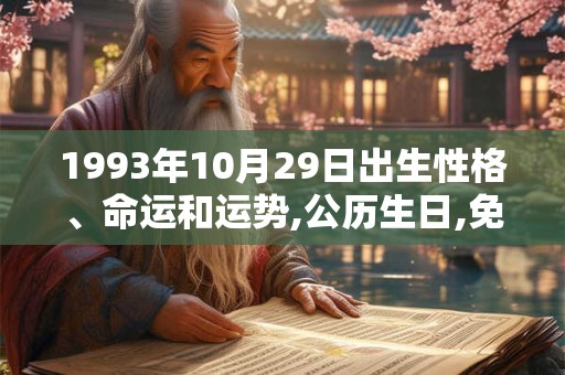 1993年10月29日出生性格、命运和运势,公历生日,免费算命 1993年10月29日出生性格、命运和运势,公历生日,免费算命
