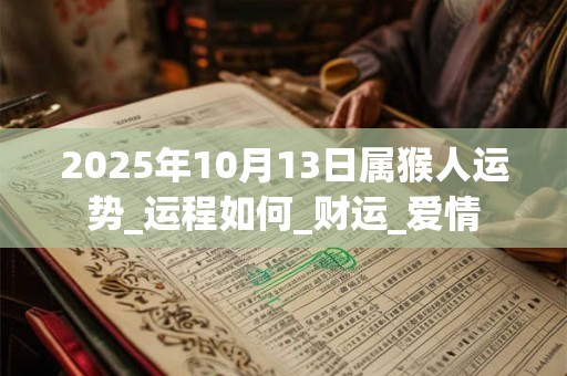 2025年10月13日属猴人运势_运程如何_财运_爱情 2025年10月13日属猴人运势_运程如何_财运_爱情