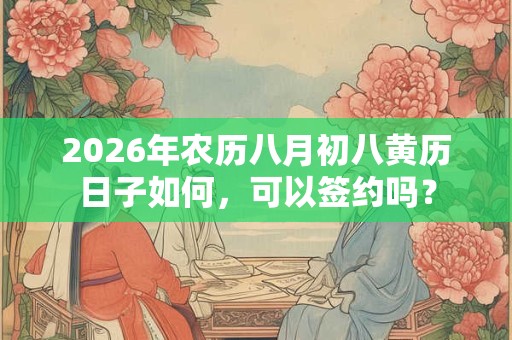 2026年农历八月初八黄历日子如何，可以签约吗？