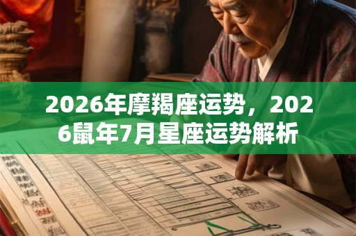 2026年摩羯座运势，2026鼠年7月星座运势解析