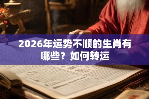 2026年运势不顺的生肖有哪些？如何转运