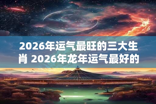 2026年运气最旺的三大生肖 2026年龙年运气最好的生肖属相
