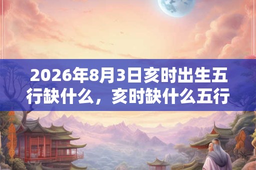 2026年8月3日亥时出生五行缺什么，亥时缺什么五行