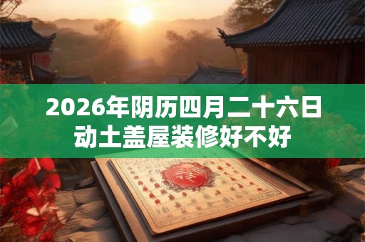 2026年阴历四月二十六日动土盖屋装修好不好 2026年阴历四月二十六日动土盖屋装修好不好