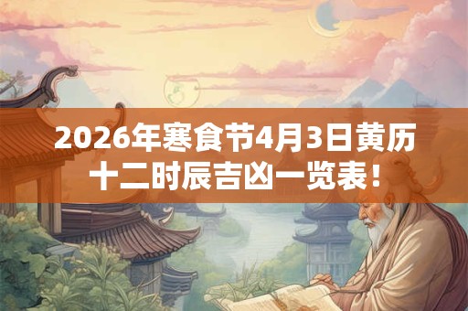 2026年寒食节4月3日黄历十二时辰吉凶一览表！