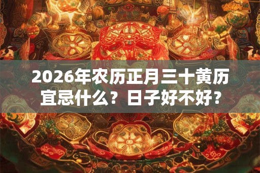 2026年农历正月三十黄历宜忌什么？日子好不好？