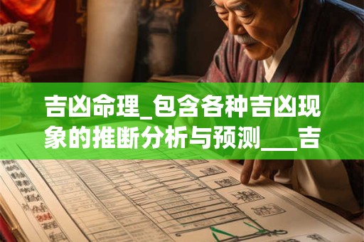 吉凶命理_包含各种吉凶现象的推断分析与预测___吉凶 吉凶命理__ 吉凶命理_包含各种吉凶现象的推断分析与预测___吉凶 吉凶命理__