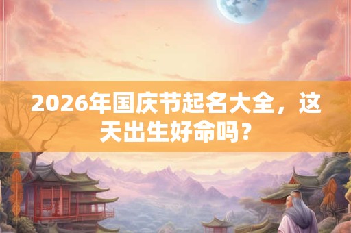 2026年国庆节起名大全，这天出生好命吗？