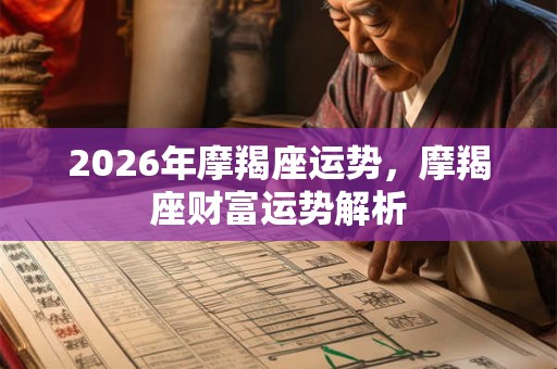 2026年摩羯座运势，摩羯座财富运势解析