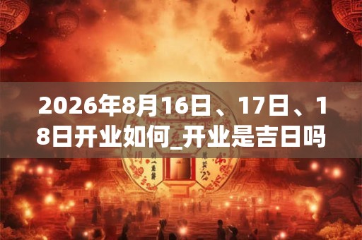 2026年8月16日、17日、18日开业如何_开业是吉日吗