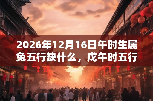 2026年12月16日午时生属兔五行缺什么，戊午时五行缺什么