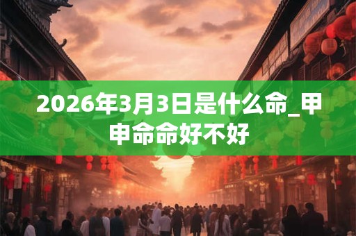 2026年3月3日是什么命_甲申命命好不好