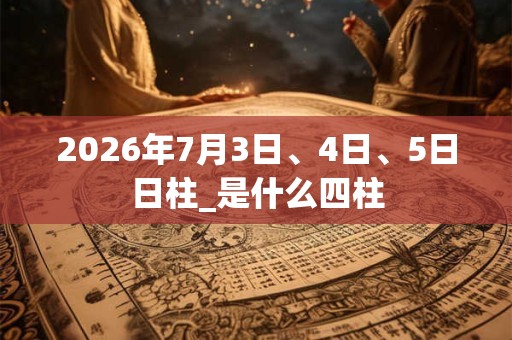 2026年7月3日、4日、5日日柱_是什么四柱