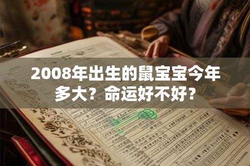 2008年出生的鼠宝宝今年多大？命运好不好？