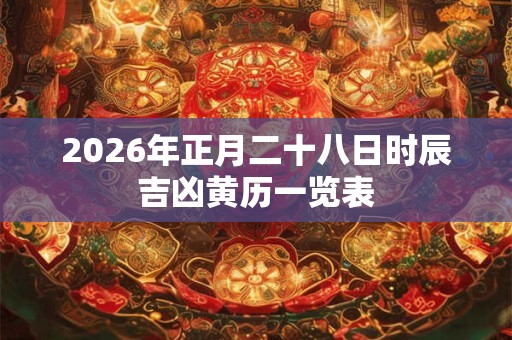2026年正月二十八日时辰吉凶黄历一览表