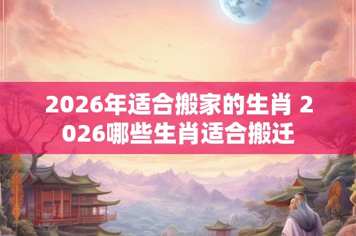 2026年适合搬家的生肖 2026哪些生肖适合搬迁
