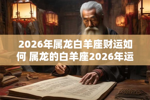 2026年属龙白羊座财运如何 属龙的白羊座2026年运势好不好