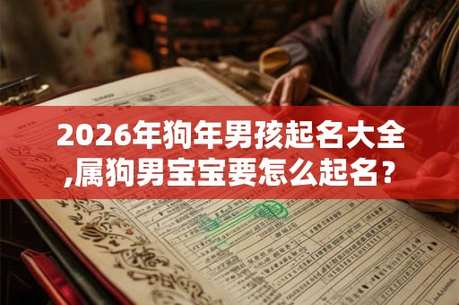 2026年狗年男孩起名大全,属狗男宝宝要怎么起名？