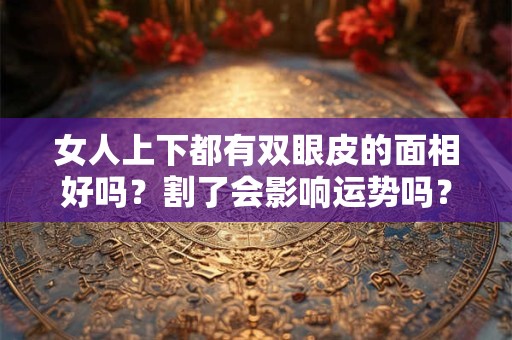 女人上下都有双眼皮的面相好吗？割了会影响运势吗？