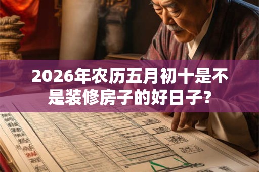 2026年农历五月初十是不是装修房子的好日子？