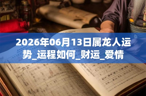 2026年06月13日属龙人运势_运程如何_财运_爱情