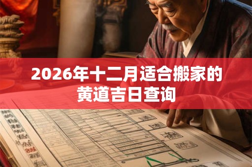 2026年十二月适合搬家的黄道吉日查询
