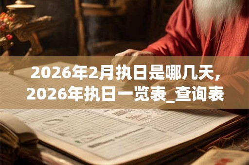 2026年2月执日是哪几天,2026年执日一览表_查询表