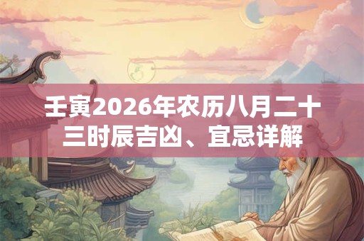 壬寅2026年农历八月二十三时辰吉凶、宜忌详解