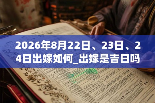 2026年8月22日、23日、24日出嫁如何_出嫁是吉日吗 2026年8月22日、23日、24日出嫁如何_出嫁是吉日吗