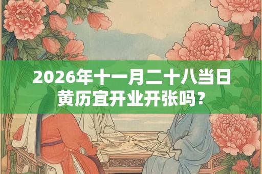 2026年十一月二十八当日黄历宜开业开张吗? 2026年十一月二十八当日黄历宜开业开张吗?