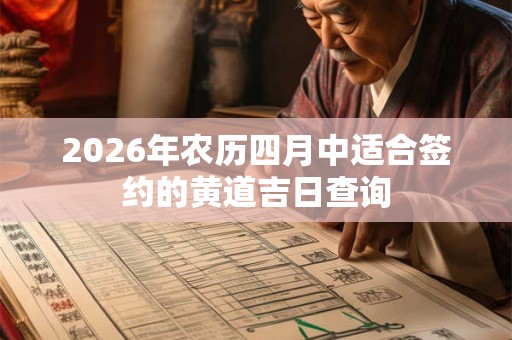 2026年农历四月中适合签约的黄道吉日查询