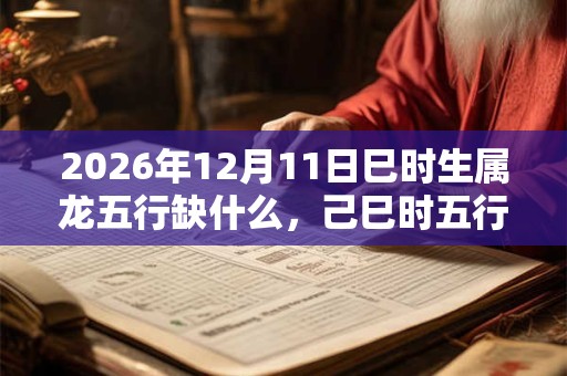 2026年12月11日巳时生属龙五行缺什么，己巳时五行缺什么