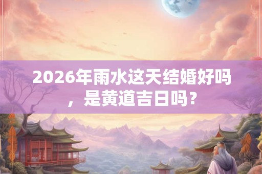 2026年雨水这天结婚好吗，是黄道吉日吗？