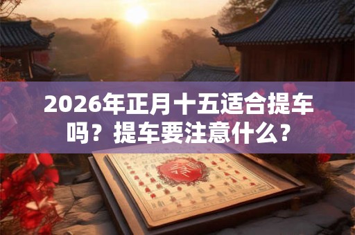 2026年正月十五适合提车吗？提车要注意什么？