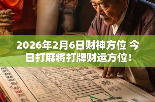 2026年2月6日财神方位 今日打麻将打牌财运方位! 2026年2月6日财神方位 今日打麻将打牌财运方位!