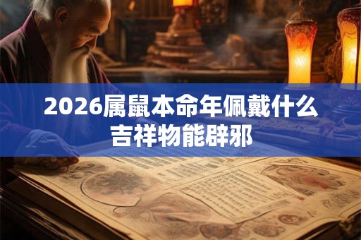 2026属鼠本命年佩戴什么吉祥物能辟邪