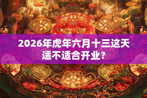 2026年虎年六月十三这天适不适合开业？